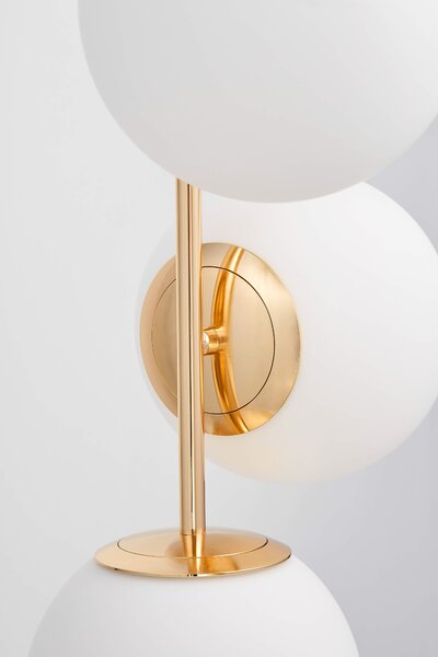LAMPA WISZĄCA NOWOCZESNA ZŁOTA BIAŁE KULE STELVIO 4