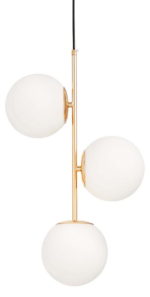 LAMPA WISZĄCA NOWOCZESNA ZŁOTA BIAŁE KULE STELVIO 3