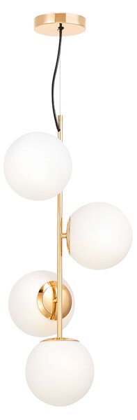 LAMPA WISZĄCA NOWOCZESNA ZŁOTA BIAŁE KULE STELVIO 4