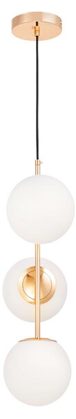 LAMPA WISZĄCA NOWOCZESNA ZŁOTA BIAŁE KULE STELVIO 3
