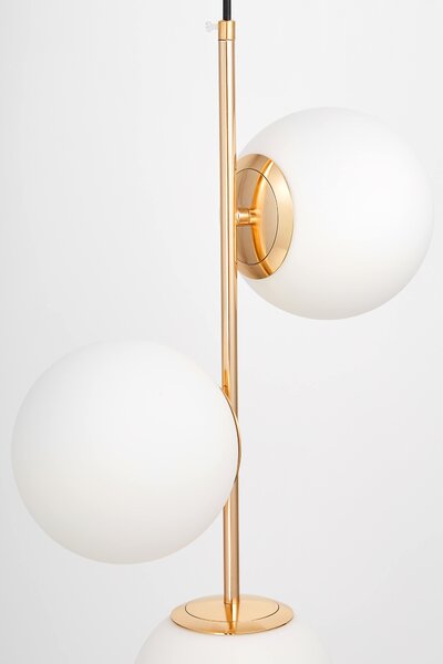 LAMPA WISZĄCA NOWOCZESNA ZŁOTA BIAŁE KULE STELVIO 3