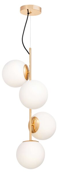 LAMPA WISZĄCA NOWOCZESNA ZŁOTA BIAŁE KULE STELVIO 4