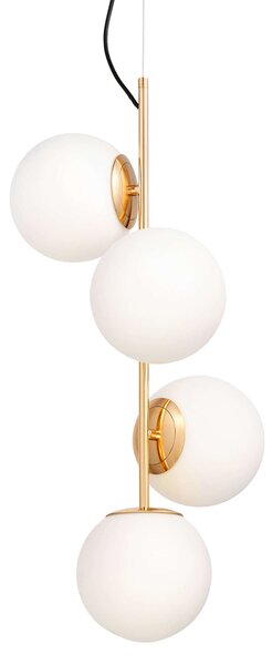LAMPA WISZĄCA NOWOCZESNA ZŁOTA BIAŁE KULE STELVIO 4