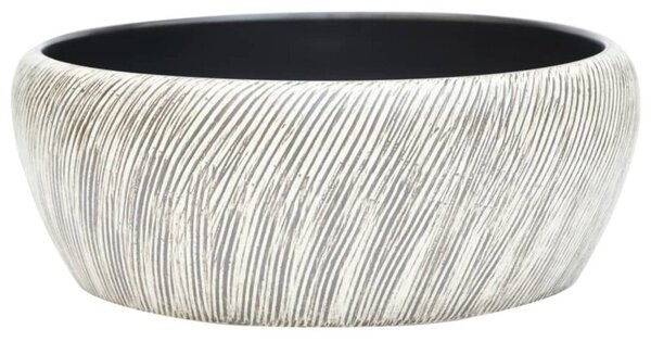 Umywalka nablatowa, czarno-szara, okrągła, Φ41x14 cm