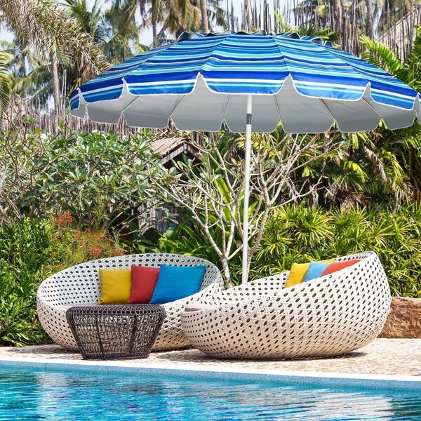 Parasol plażowy regulowany z ochroną UPF 50+ 2,2 x 2,45 m