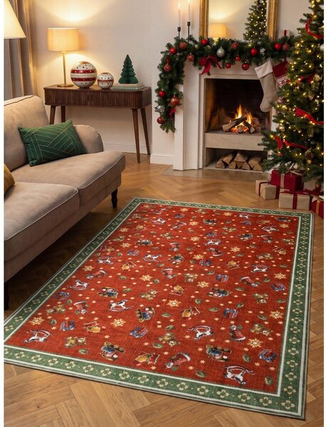 Czerwony/zielony dywan ze świątecznym motywem 160x230 cm Toy's Delight Nostalgic Noel Red Green – Villeroy&Boch