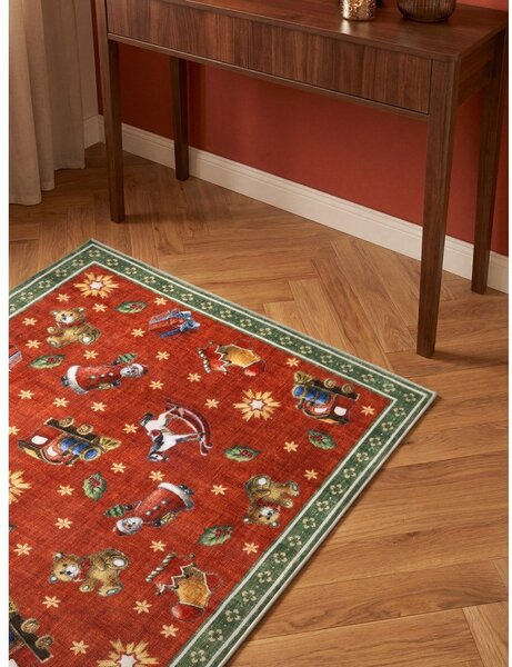 Czerwony/zielony chodnik ze świątecznym motywem 80x200 cm Toy's Delight Nostalgic Noel Red Green – Villeroy&Boch