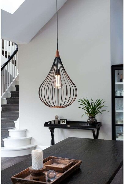 Halo Design - Drops Lampa Wisząca Ø38 Black/Dark Wood