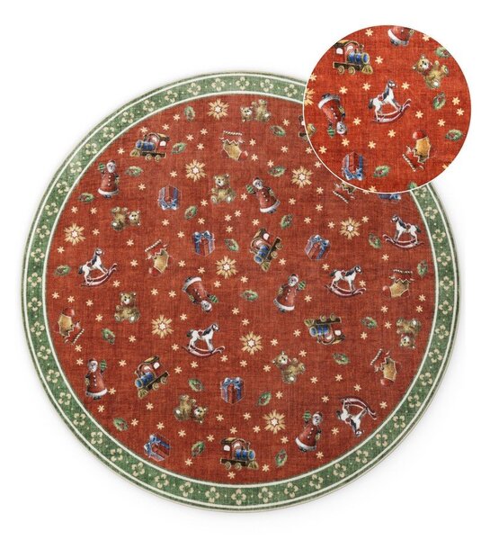 Czerwony/zielony okrągły dywan ze świątecznym motywem ø 160 cm Toy's Delight Nostalgic Noel Red Green – Villeroy&Boch