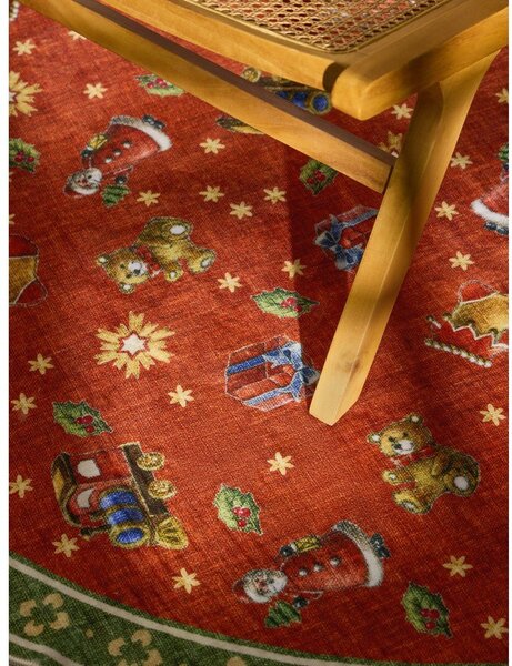 Czerwony/zielony okrągły dywan ze świątecznym motywem ø 160 cm Toy's Delight Nostalgic Noel Red Green – Villeroy&Boch