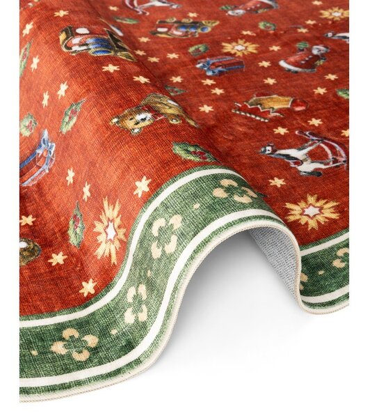 Czerwony/zielony okrągły dywan ze świątecznym motywem ø 160 cm Toy's Delight Nostalgic Noel Red Green – Villeroy&Boch