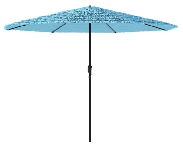 Parasol ogrodowy na stalowym słupku, niebieski, 388x388x248 cm