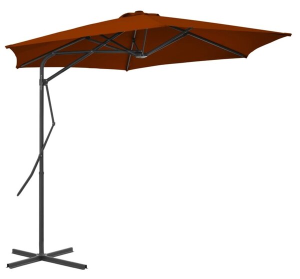 Parasol ogrodowy na stalowym słupku, terakota, 300x230 cm