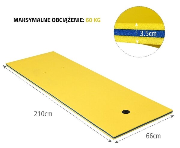 Mata pływająca 210 x 66 cm na plażę lub basen