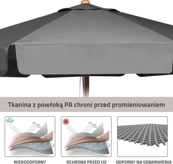 Regulowany parasol ogrodowy plażowy 300 cm