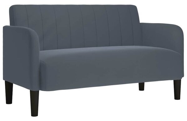 Sofa dwuosobowa ciemnoszara 109 cm aksamit