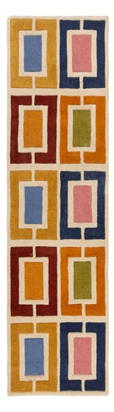 Wełniany chodnik tkany ręcznie 60x230 cm Retro Blocks – Flair Rugs