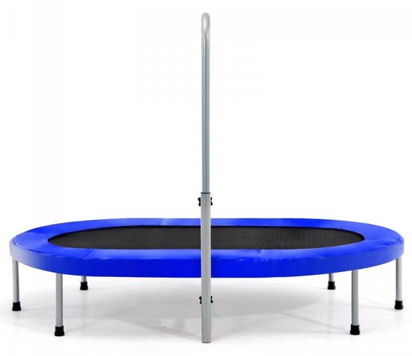 Podwójna trampolina do zabawy i ćwiczeń fitness z poręczą