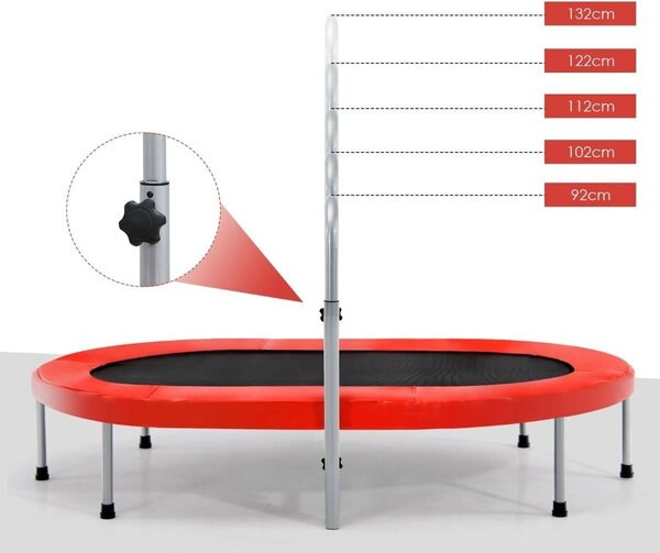 Podwójna trampolina do zabawy i ćwiczeń fitness z poręczą