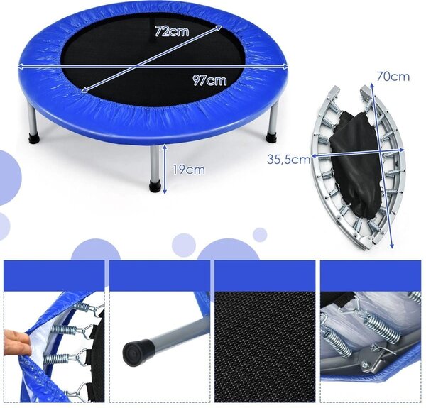Składana trampolina do zabawy dla dzieci i ćwiczeń fitness
