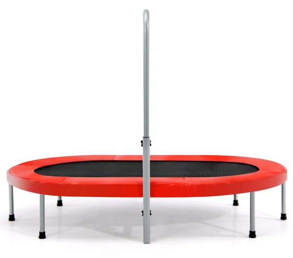 Podwójna trampolina do zabawy i ćwiczeń fitness z poręczą