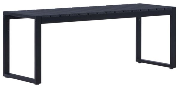 Ławka ogrodowa, 120,5 cm, płyta ps, czarna