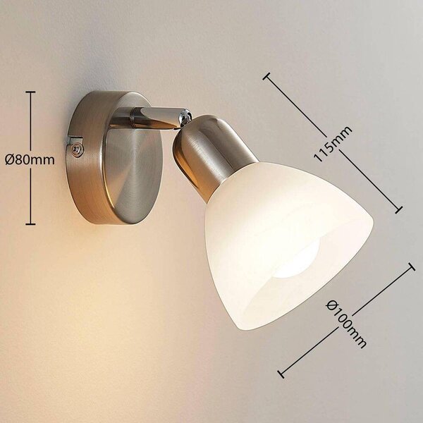 Lindby - Paulina LED Lampa Ścienna Satin Nickel/White