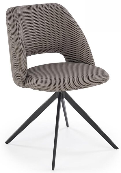Popielate tapicerowane krzesło obrotowe - Dalvik