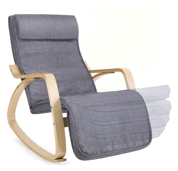 Fotel bujany SWING, max obciążenie 150kg, 67x115x91cm, szara SongmicsHome