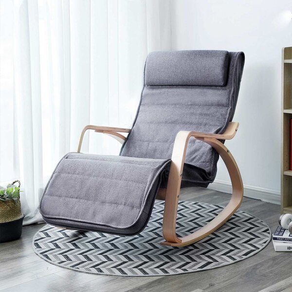 Fotel bujany SWING, max obciążenie 150kg, 67x115x91cm, szara SongmicsHome