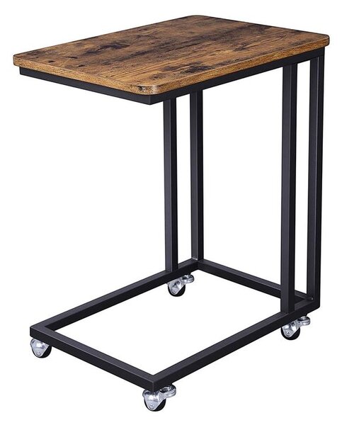 Stół do serwowania na kółkach Henry w stylu industrialnym, 50x35x62cm, kolor brązowy