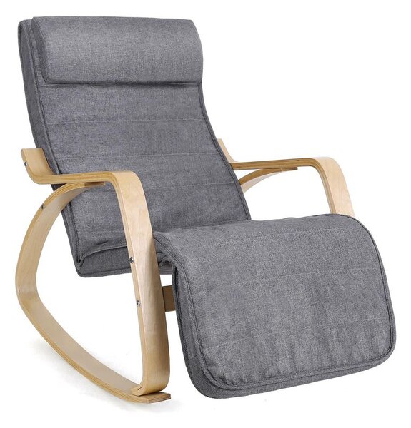 Fotel bujany SWING, max obciążenie 150kg, 67x115x91cm, szara SongmicsHome