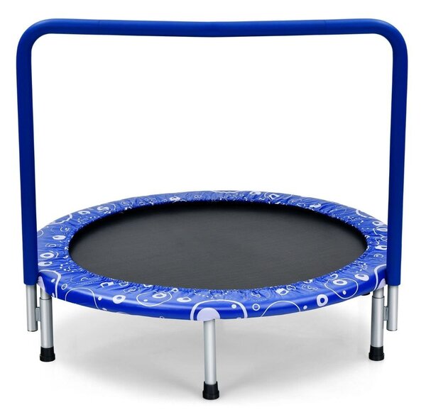 Składana trampolina z poręczą dla dzieci do zabawy i ćwiczeń