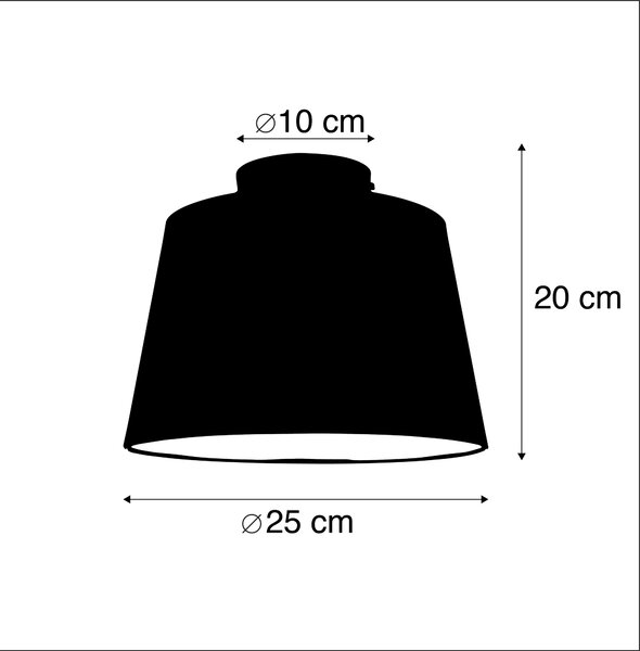Lampa sufitowa z abażurem z bawełny czarna ze złotem 25 cm - Combi Black