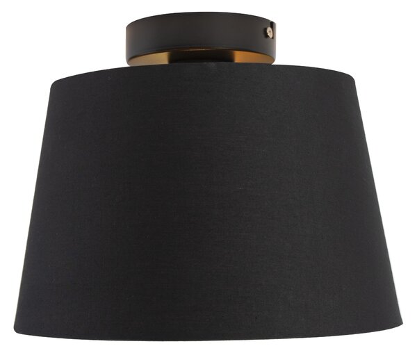 Lampa sufitowa z abażurem z bawełny czarna ze złotem 25 cm - Combi Black