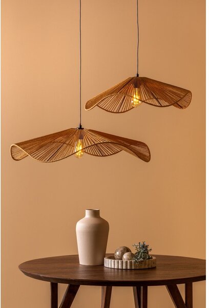 Metalowa lampa wisząca w naturalnym kolorze z kloszem plecionki papierowej ø 80 cm Sombra – Leitmotiv