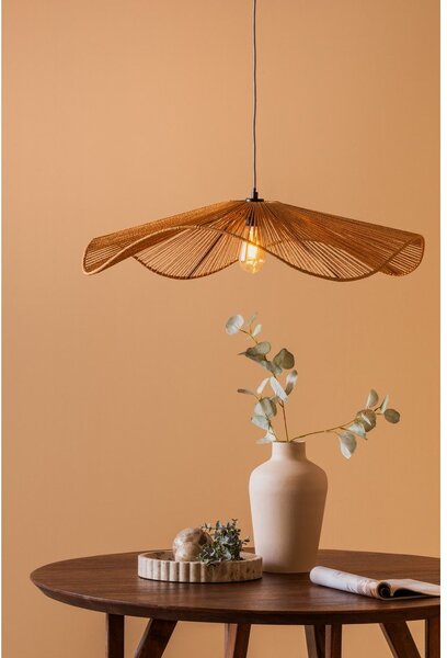 Metalowa lampa wisząca w naturalnym kolorze z kloszem plecionki papierowej ø 80 cm Sombra – Leitmotiv