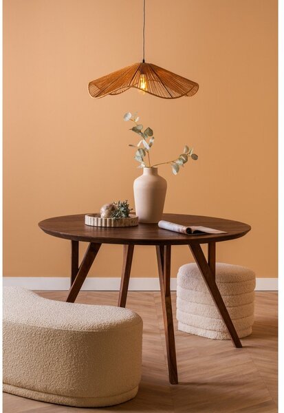 Metalowa lampa wisząca w naturalnym kolorze z kloszem plecionki papierowej ø 80 cm Sombra – Leitmotiv