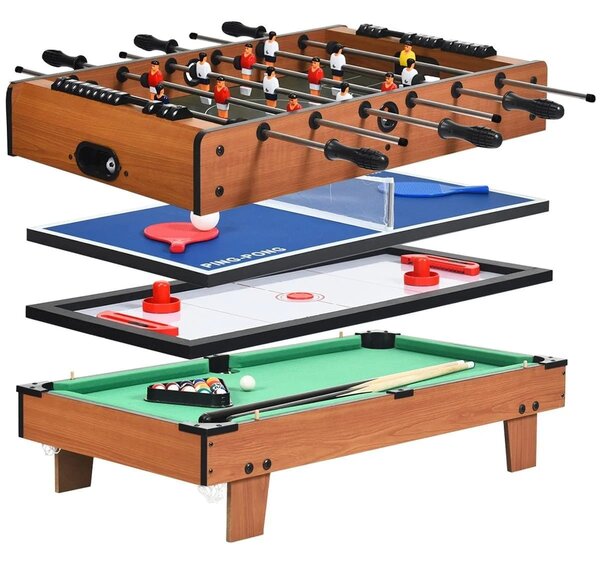 Stół do gry z wymiennym blatem 4w1 (piłkarzyki hockey ping pong bilard)