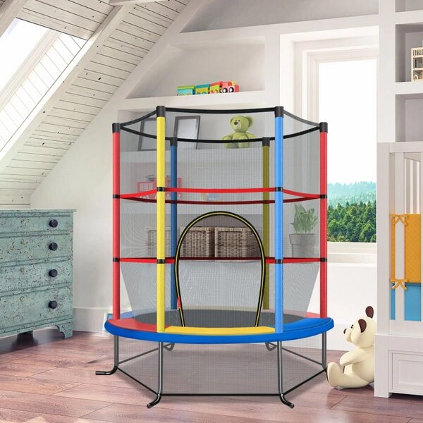 Trampolina dla dzieci z siatką i klapą