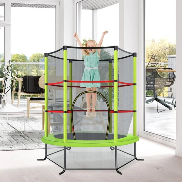 Trampolina dla dzieci z siatką i klapą