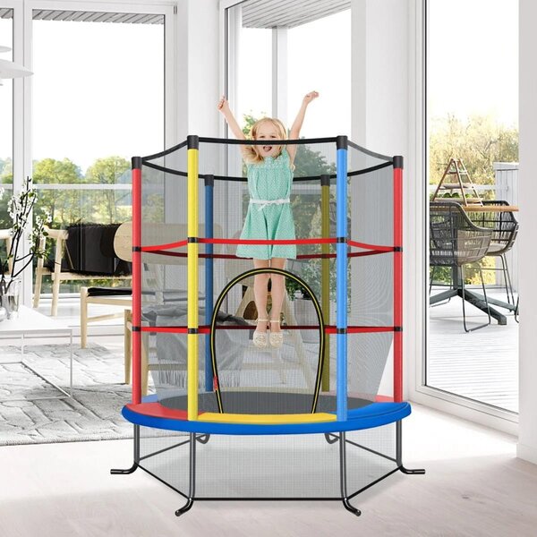 Trampolina dla dzieci z siatką i klapą