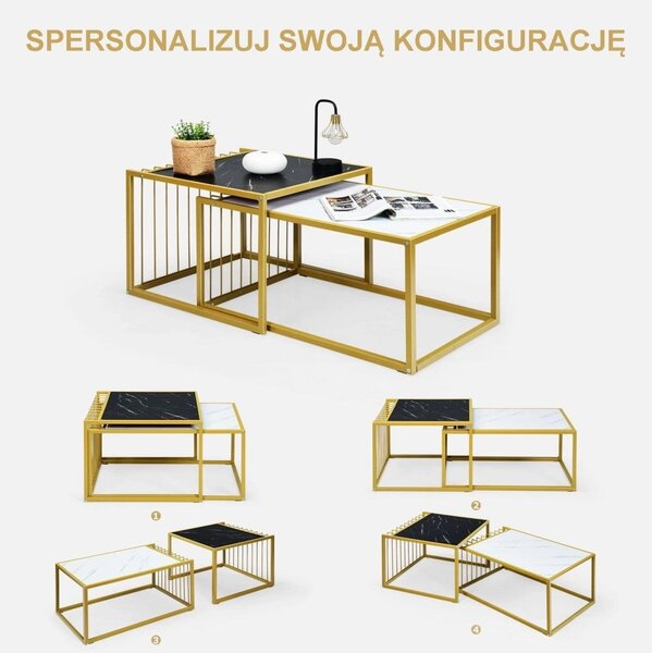 Nowoczesny stolik - zestaw dwuczęściowy