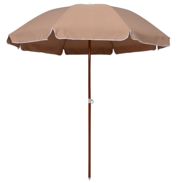 Parasol ogrodowy na stalowym słupku, 240 cm, taupe