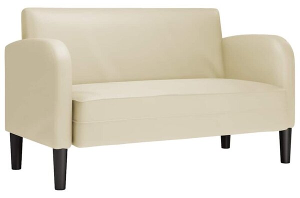 Sofa dwuosobowa kremowa 110 cm ze skÃ³ry ekologicznej