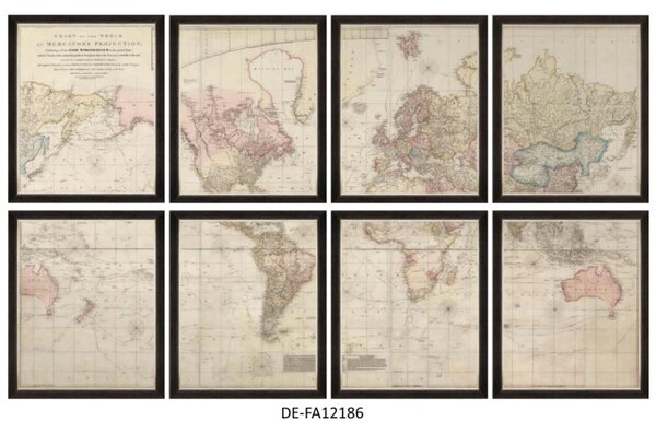 | SPRAWDŹ RABAT W KOSZYKU ! Obraz Chart of the World after James Cook 200x120 DE-FA12186 MINDTHEGAP DE-FA12186