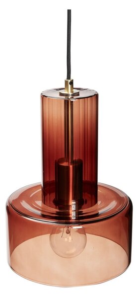 Brązowa lampa wisząca ze ściemniaczem i szklanym kloszem ø 20 cm Ripple – Hübsch