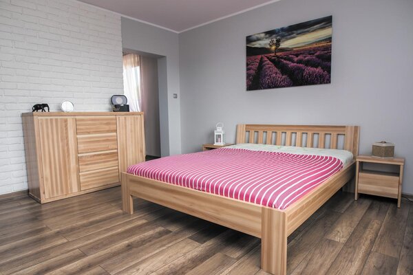 Łóżko drewniane MJ4 160x200 cm z drewna bukowego