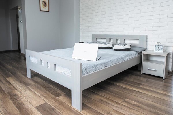 Łóżko drewniane MJ1b 160x200 cm z drewna bukowego