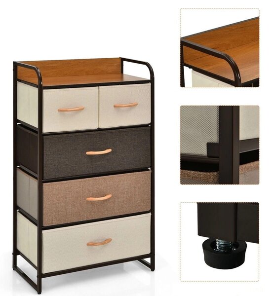 Komoda organizer ze składanymi 5 szufladami 58 x 29 x 99,5 cm
